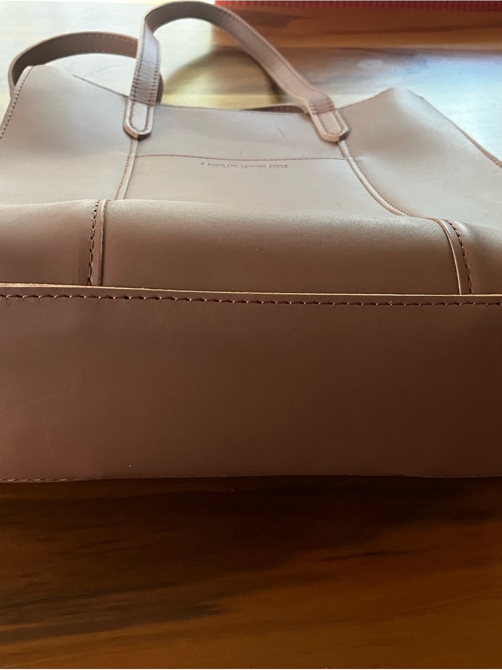 Portland Leather Tan Structured Tote with Shoulder Strap - Picture 5 of 7